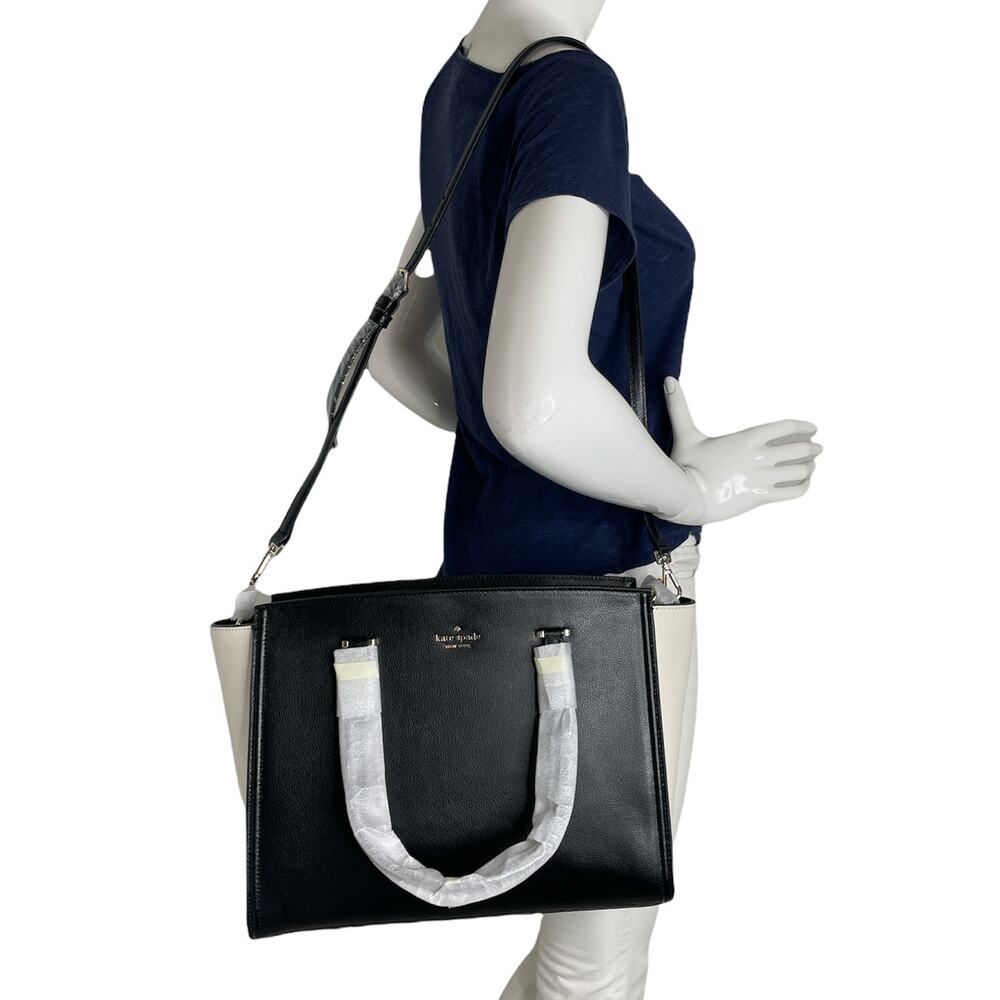 Kate Spade Geraldine Patterson Drive Black Cement Shoulder Satchel Bag - Picture 5 of 7